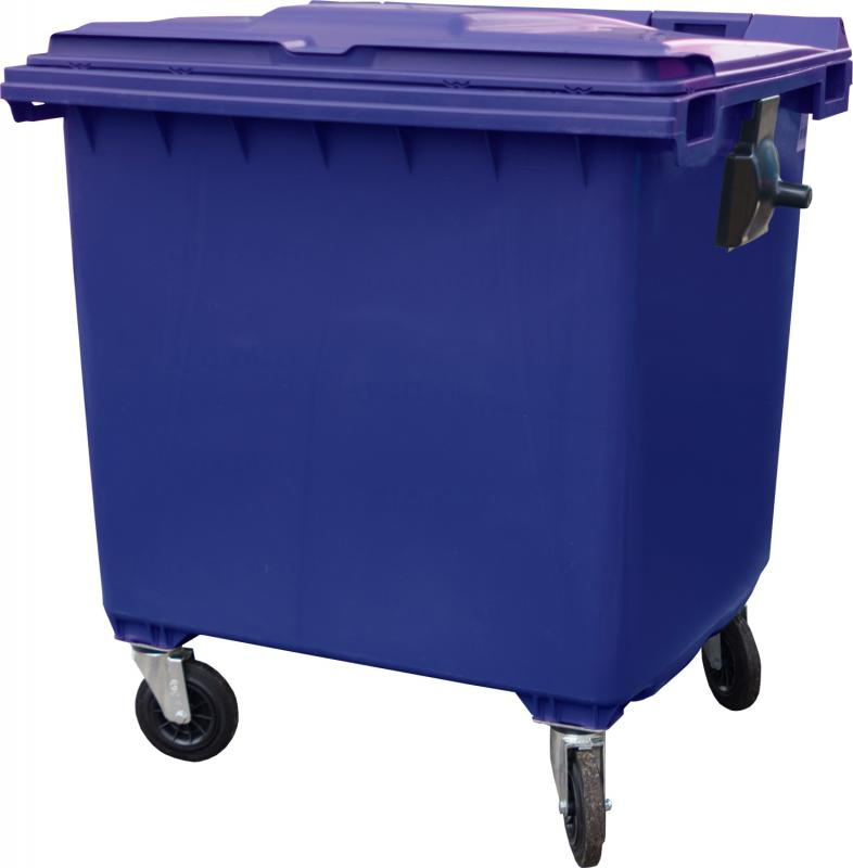 Контейнер мусорный 1100 л (пластик) (евроконтейнер) синий