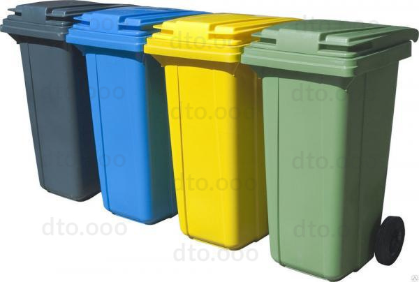 Контейнер мусорный 240 л (пластик) на колесах (евроконтейнер), зеленый
