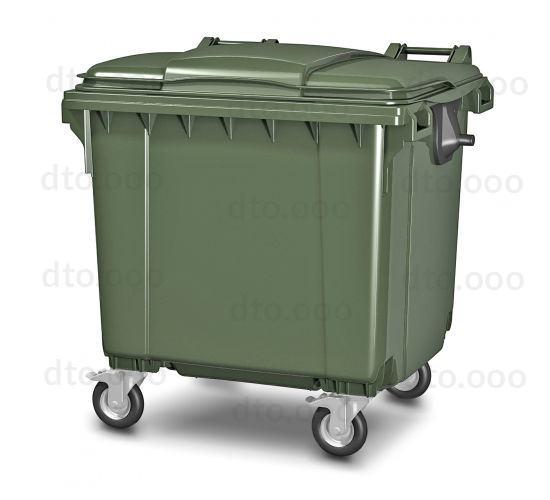 Контейнер мусорный 1100 л (пластик) (евроконтейнер) зеленый