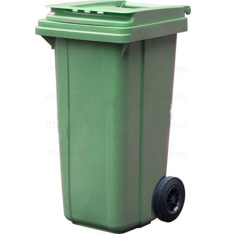 Контейнер мусорный  120 л (пластик) на колесах, зеленый